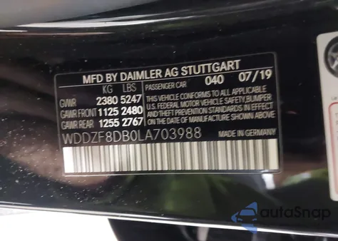 2020 Mercedes-Benz E 350 from USA, damaged, VIN WDDZF8DB0LA703988